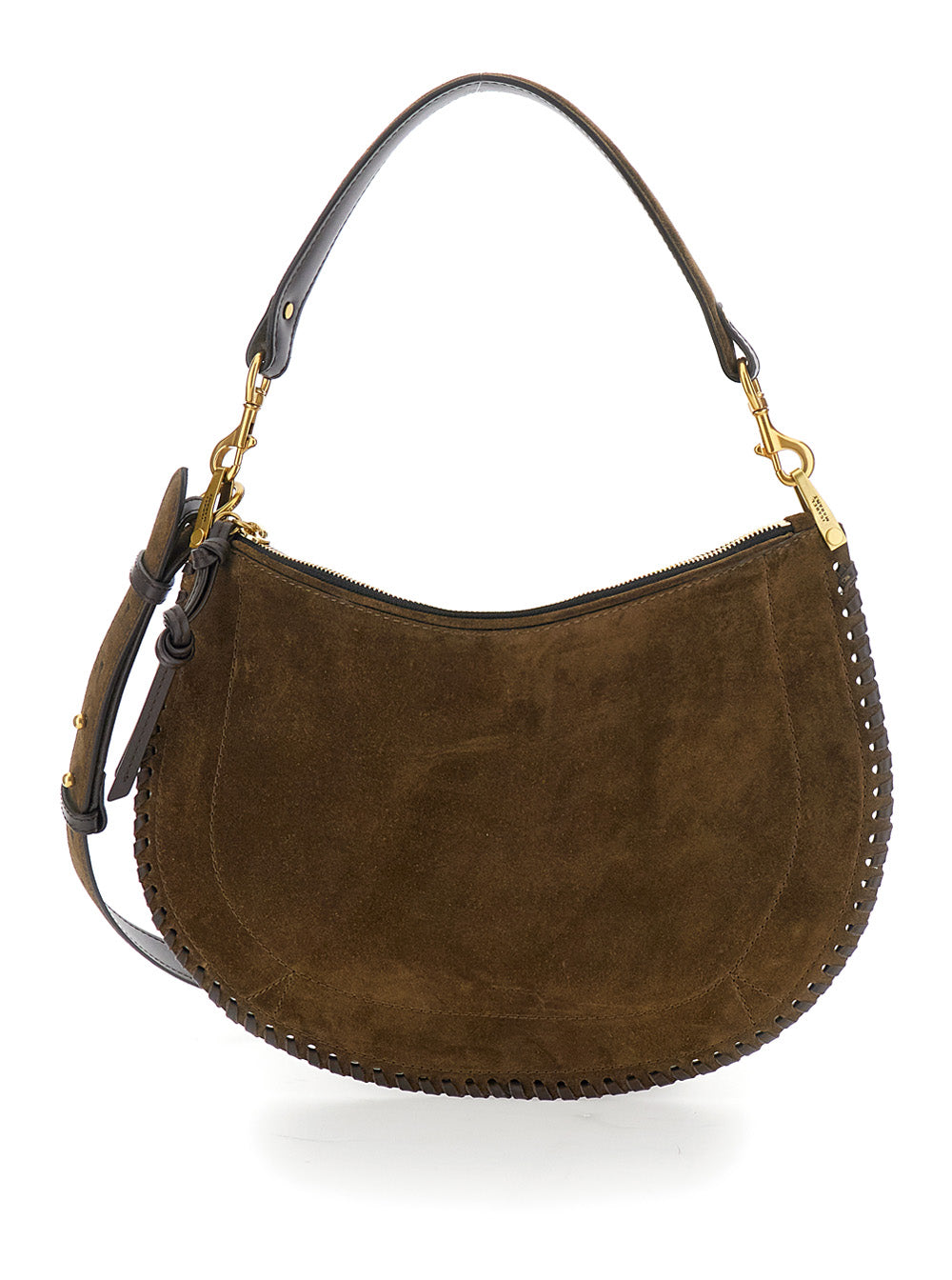 Shoulder Bag Louise with Removable Suede Strap Brown Women 100 % Calf