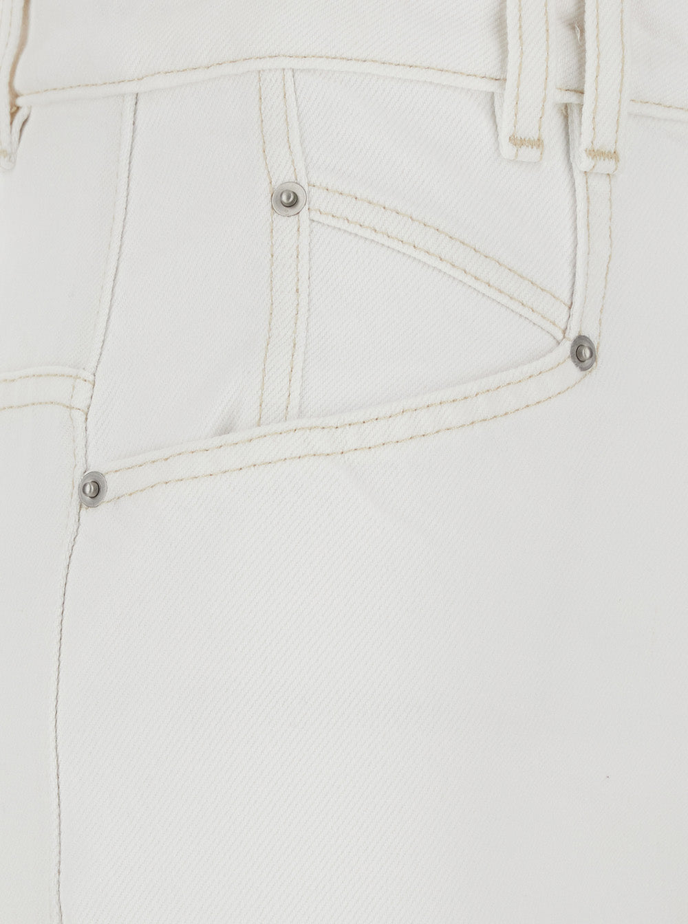 Jeans Lemony with Logo Patch on the Back in White Denim for Women Cotton