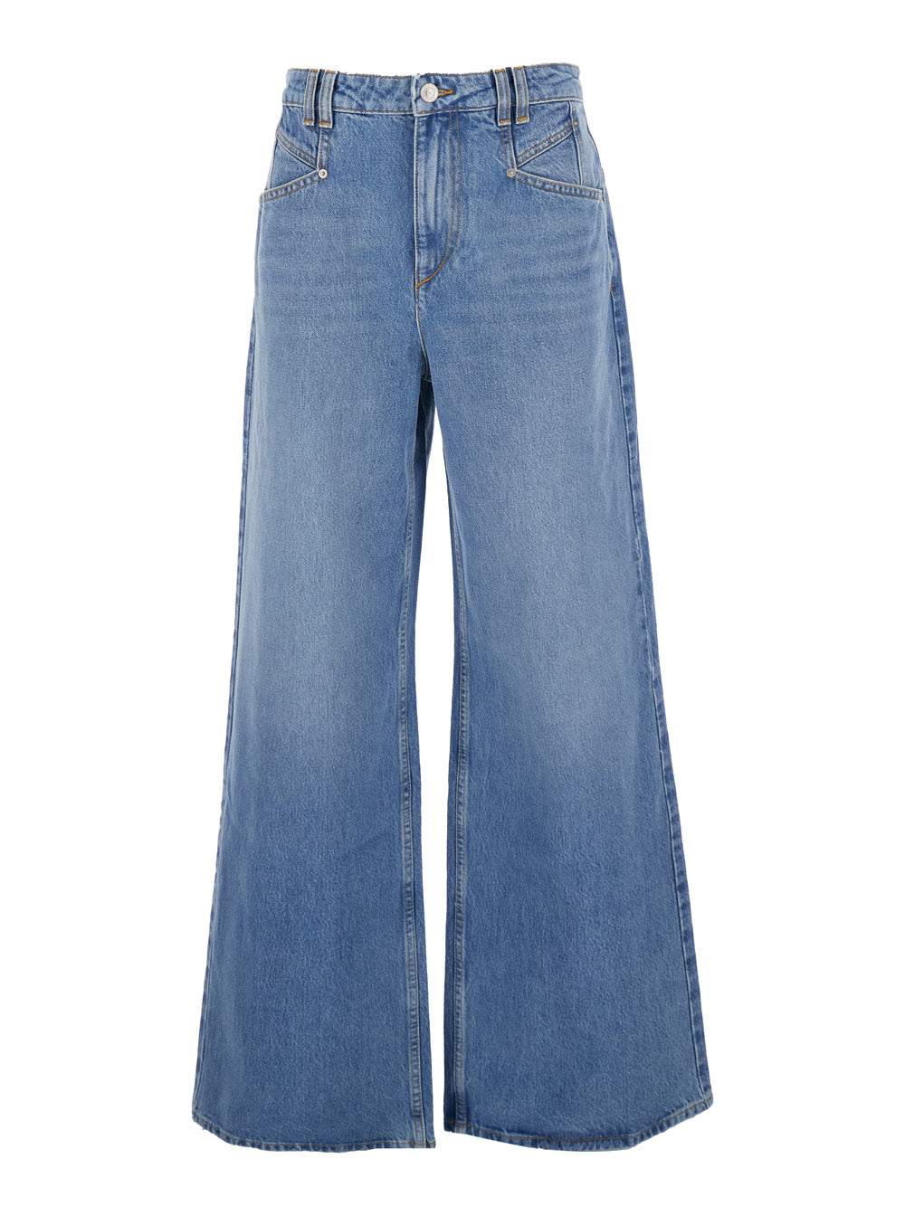 Jeans Lemony with Logo Patch on the Back in Blue Denim Women Blu Cotton