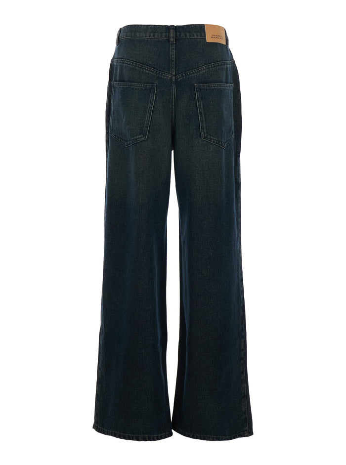Jeans Rodayna with Logo Patch on the Back in Blue Denim for Women Blu Lyocell