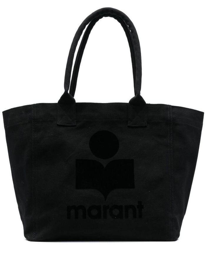 Small Yenky Tote Bag With Front Logo Black Cotton For Women