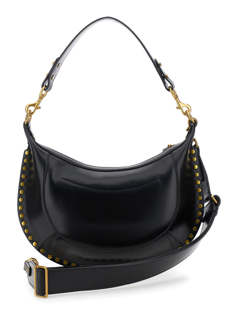 Shoulder Bag Naoko With Removable Strap And Logo Lettering Imprinted On The Front Black Leather For Women