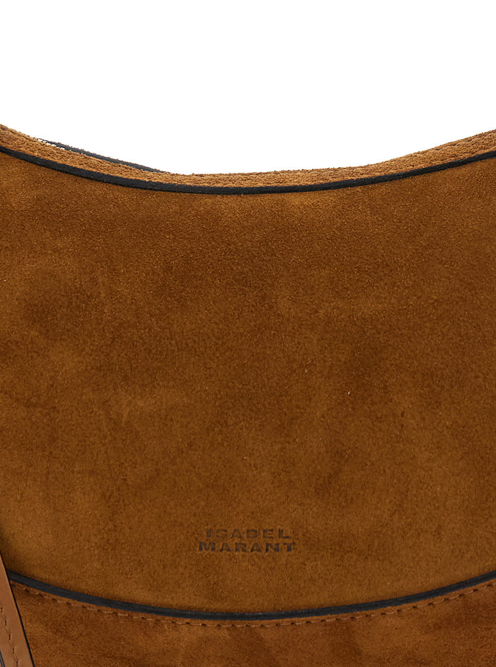 Oskan Moon Brown Crossbody Bag With Front Logo Print Suede Woman Shoulder
