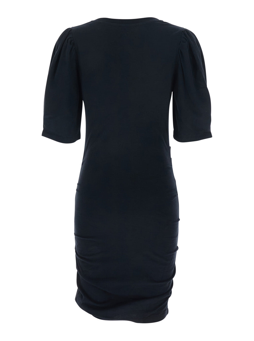 Dress Mylda Crew Neck With Pleated Details Black Cotton For Women