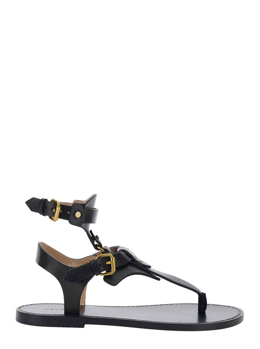 Sandals Eveena Black Leather Calf