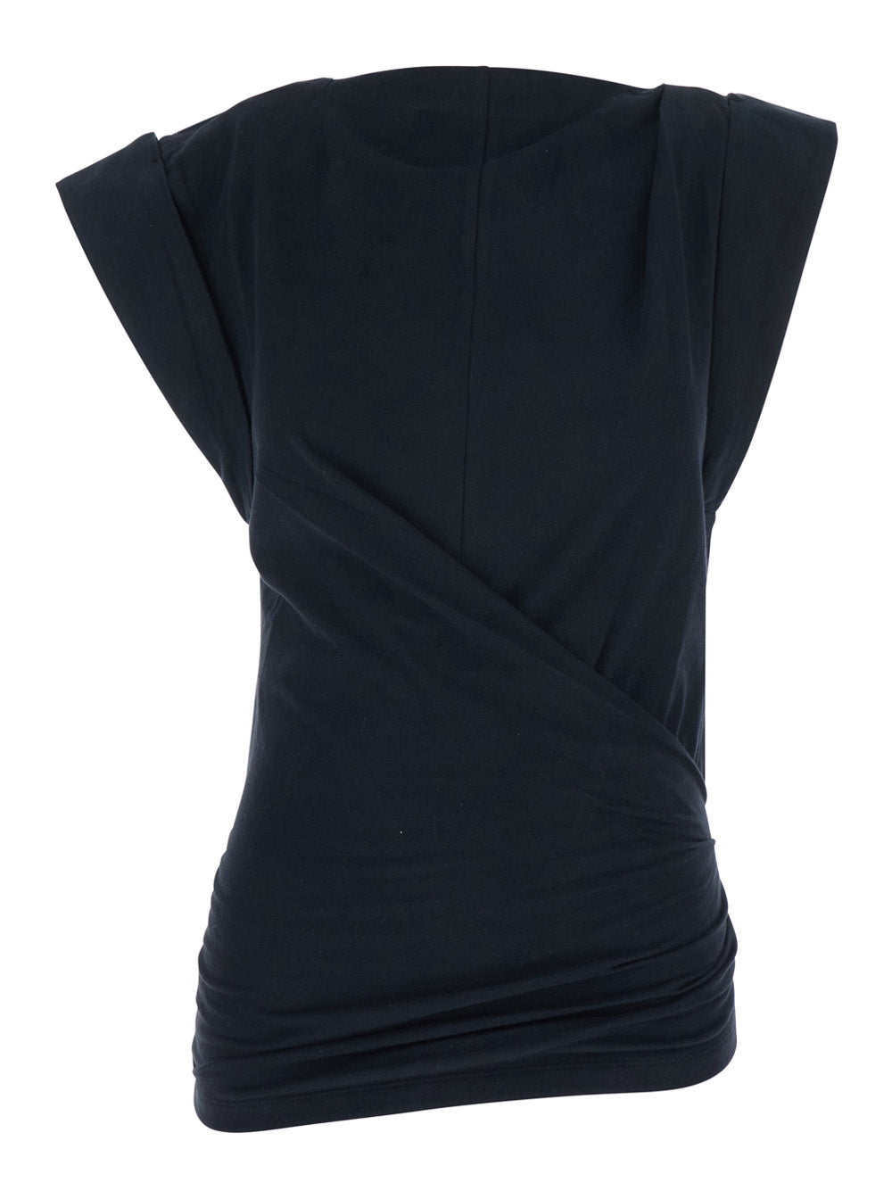 Black T-Shirt Maisan-GZ with Round Neck and Short Sleeves in Cotton for Women Tshirts Polo Shirts