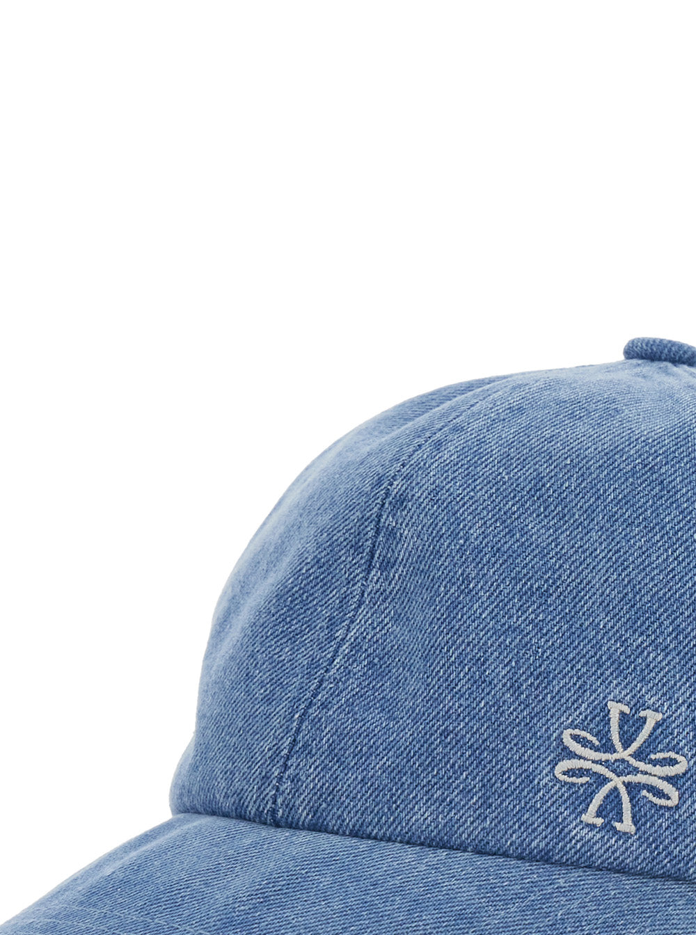 Light Blue Baseball Cap with Logo Embroidery on the Front in Denim Man Cotton Viscose Hats And Gloves