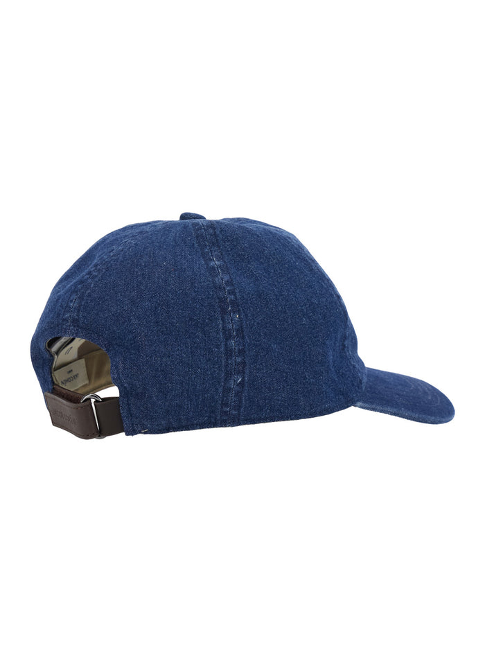 Blue Denim Logo Embroidered Baseball Cap for Men Blu Cotton Hats And Gloves