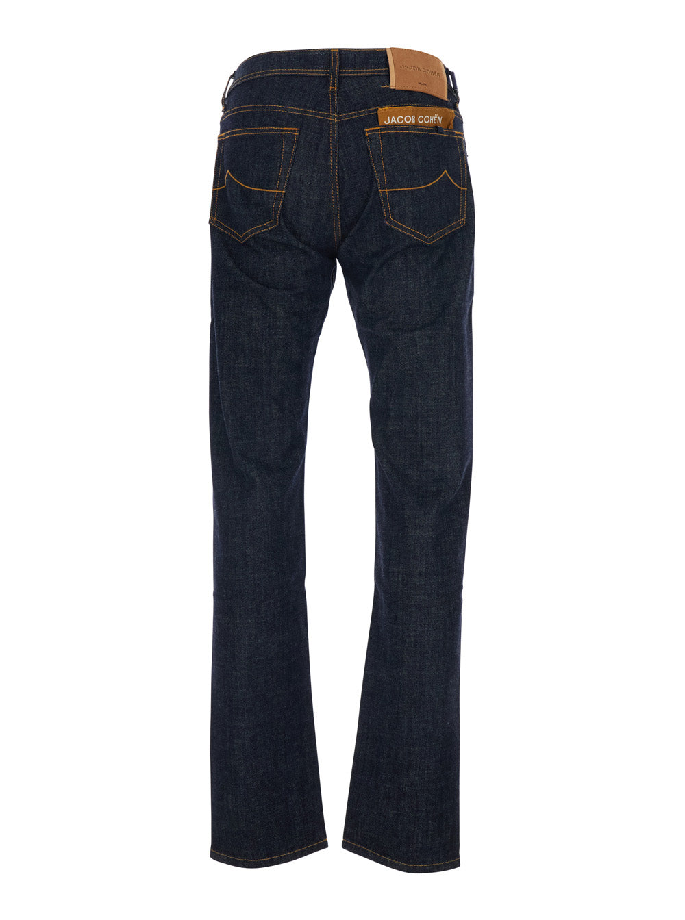 WESTERN Blue Cotton Five-Pocket Jeans for Men Blu Elastane
