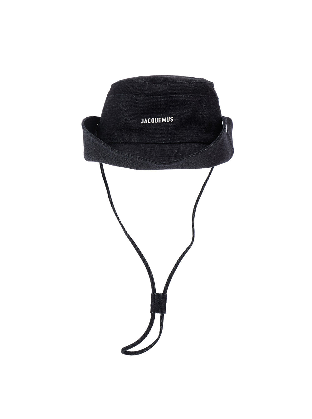 Le Bob De-Nimes Blue Fisherman Hat with Front Logo Lettering and Adjustable Strap in Cotton Man Blu Gloves