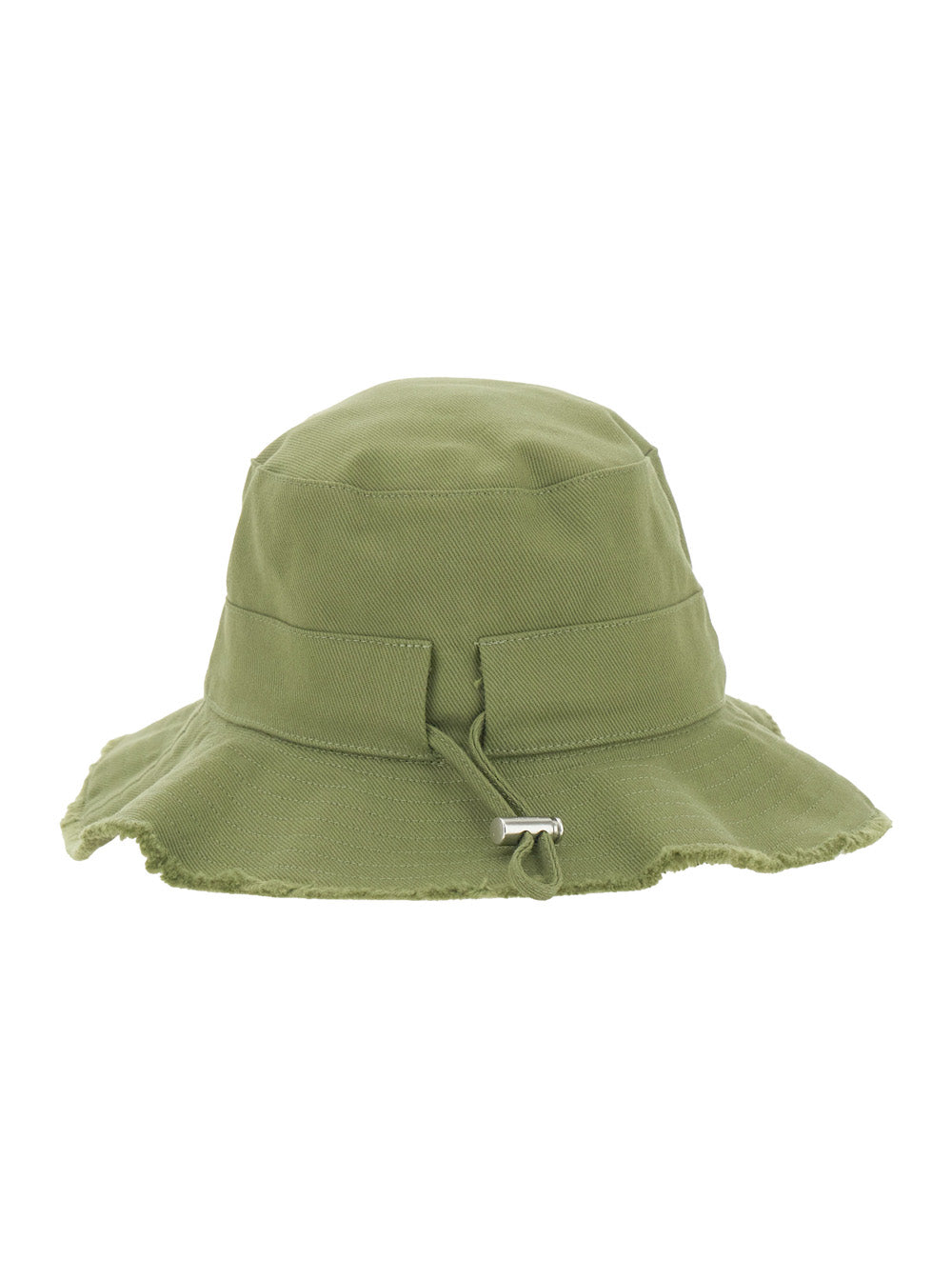 Le Bob Artichaut Green Bucket Hat with Front Logo Patch in Cotton for Women And Gloves