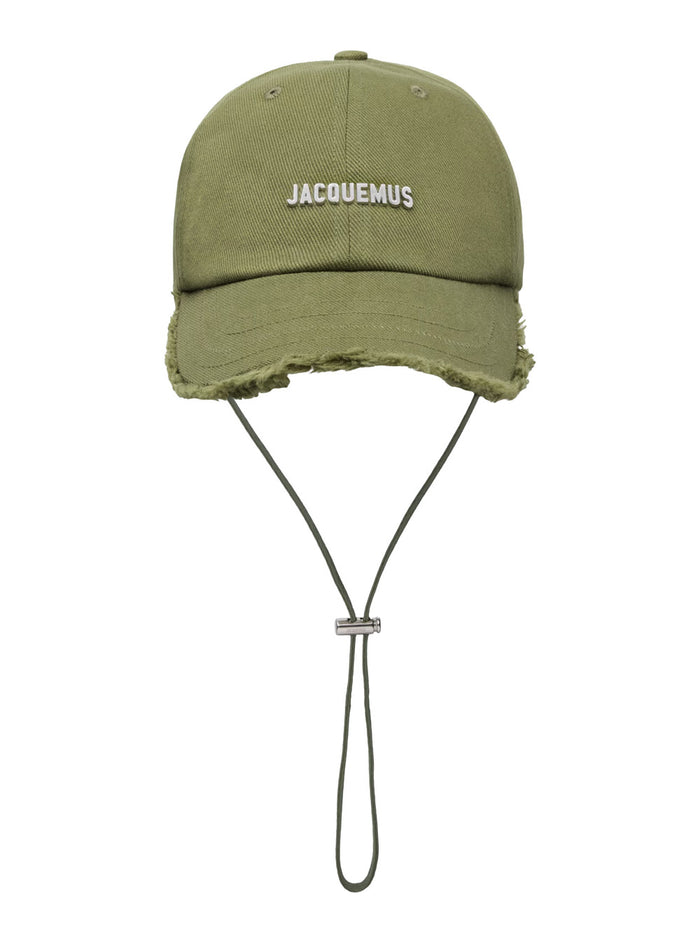 Le Casquette Artichaut Green Hat with Drawstring in Cotton Man And Gloves