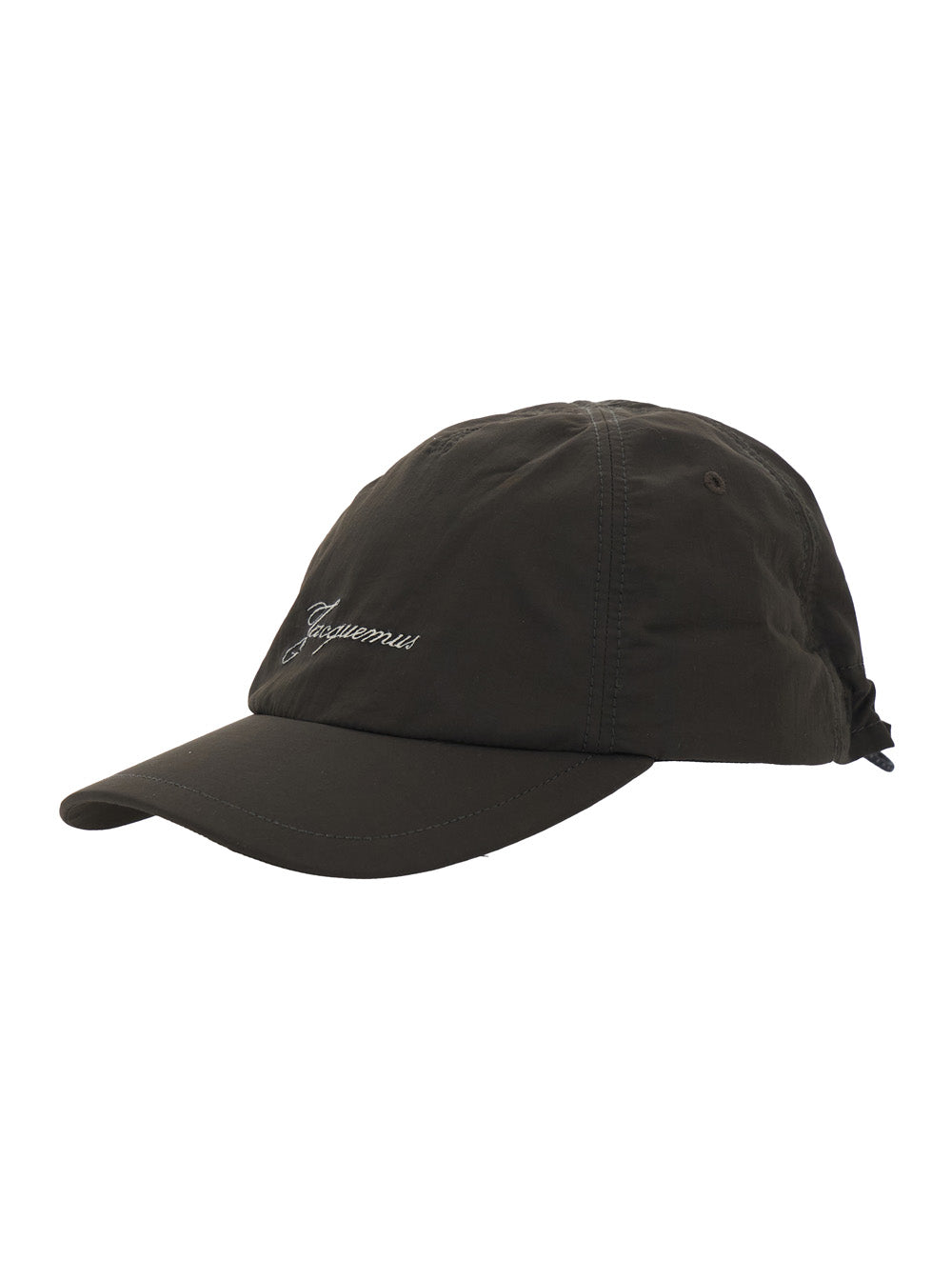La Casquette Balluchon Brown Baseball Cap with Drawstring Closure at the Back and Logo Lettering on Front in Cotton Man Polyamide Hats Gloves