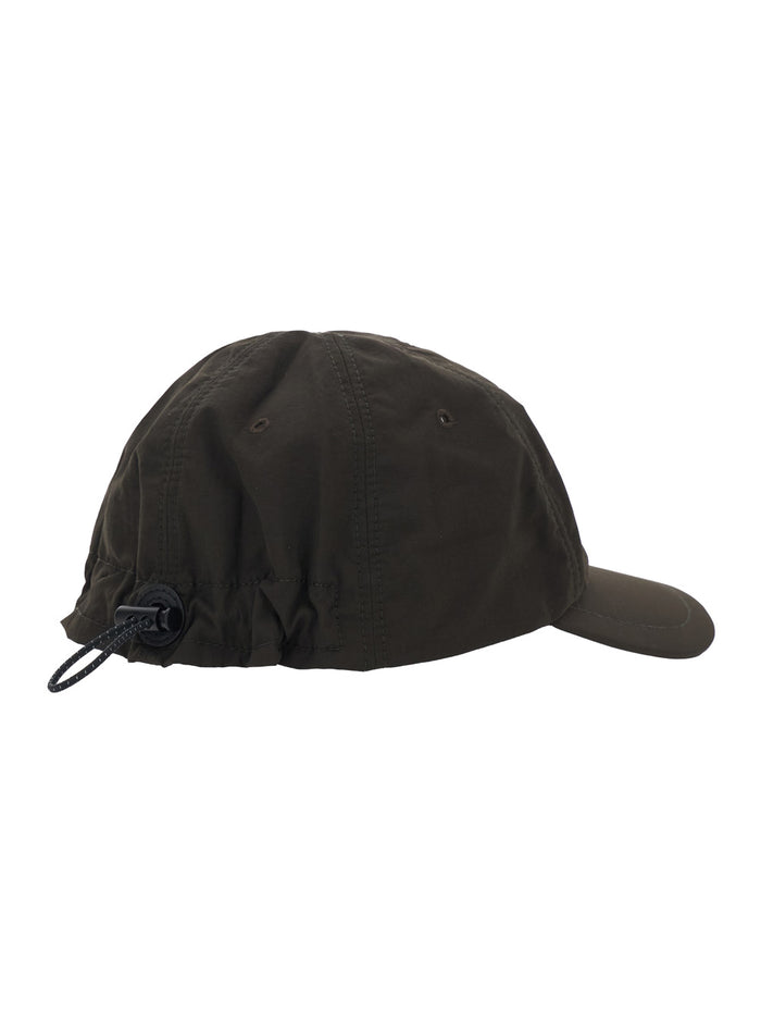 La Casquette Balluchon Brown Baseball Cap with Drawstring Closure at the Back and Logo Lettering on Front in Cotton Man Polyamide Hats Gloves