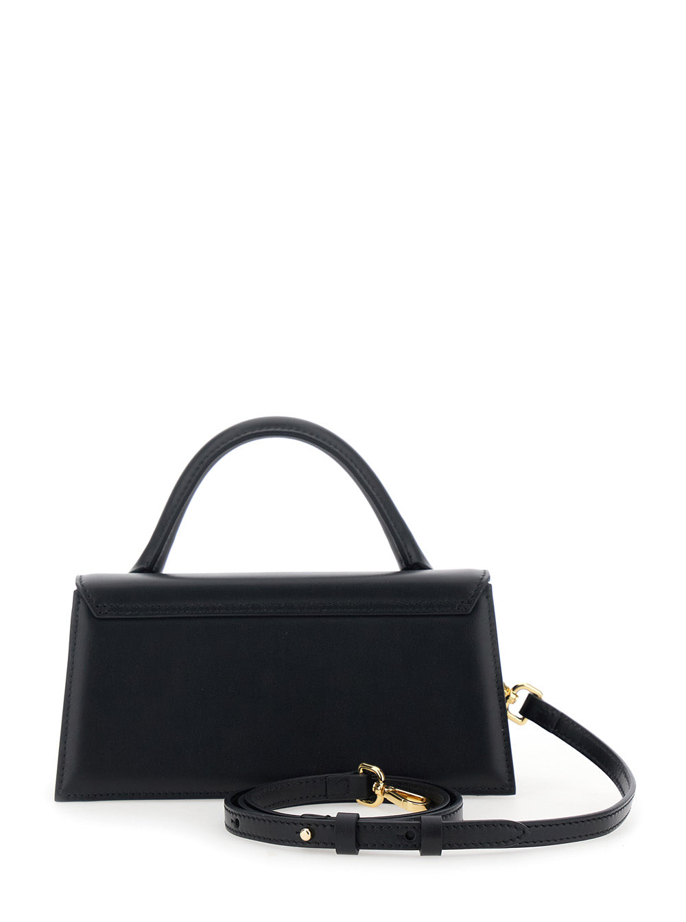 Le Chiquito Long Black Handbag With Logo On The Front In Leather Woman Cow Hand Bags