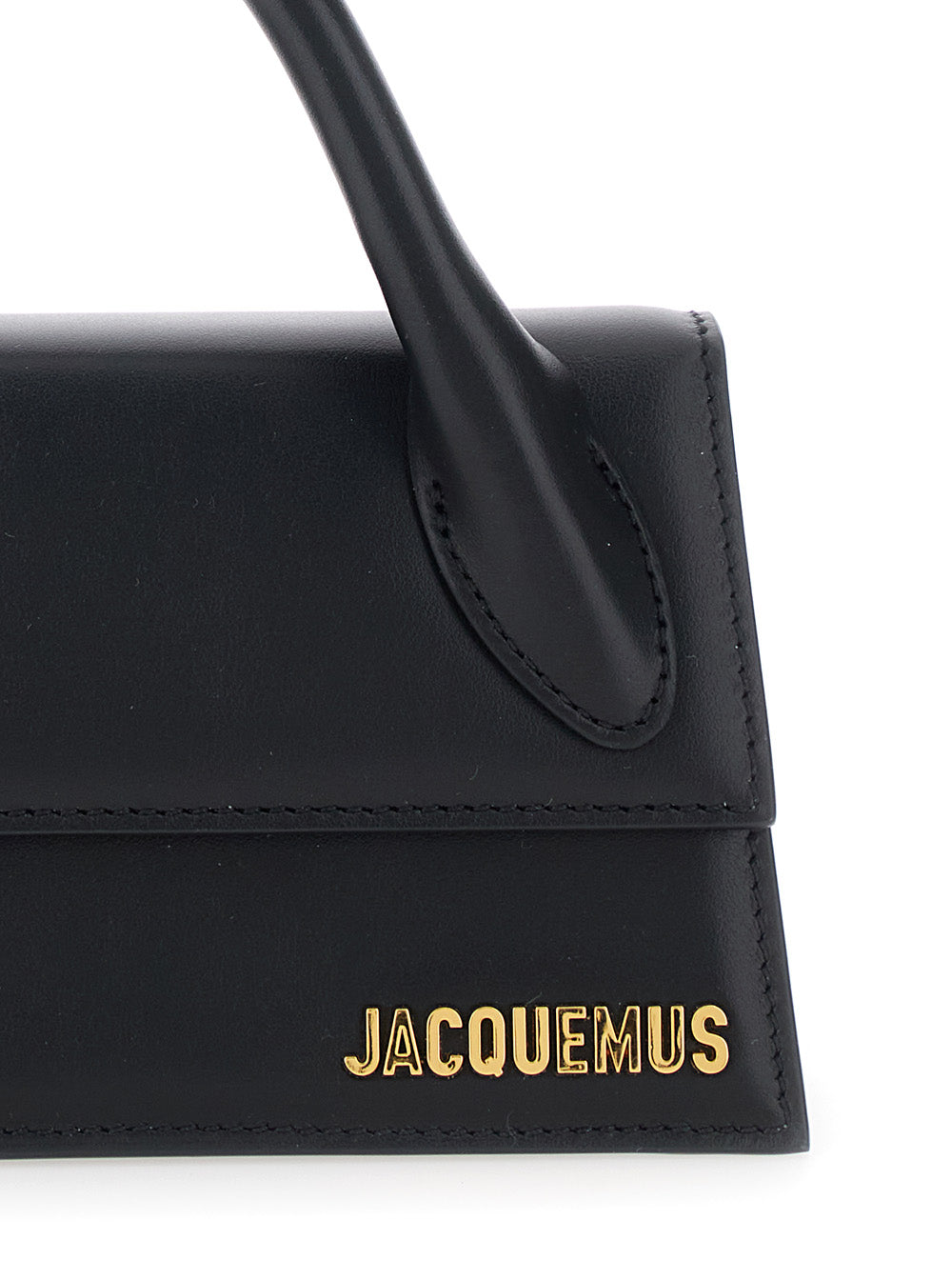 Le Chiquito Long Black Handbag With Logo On The Front In Leather Woman Cow Hand Bags