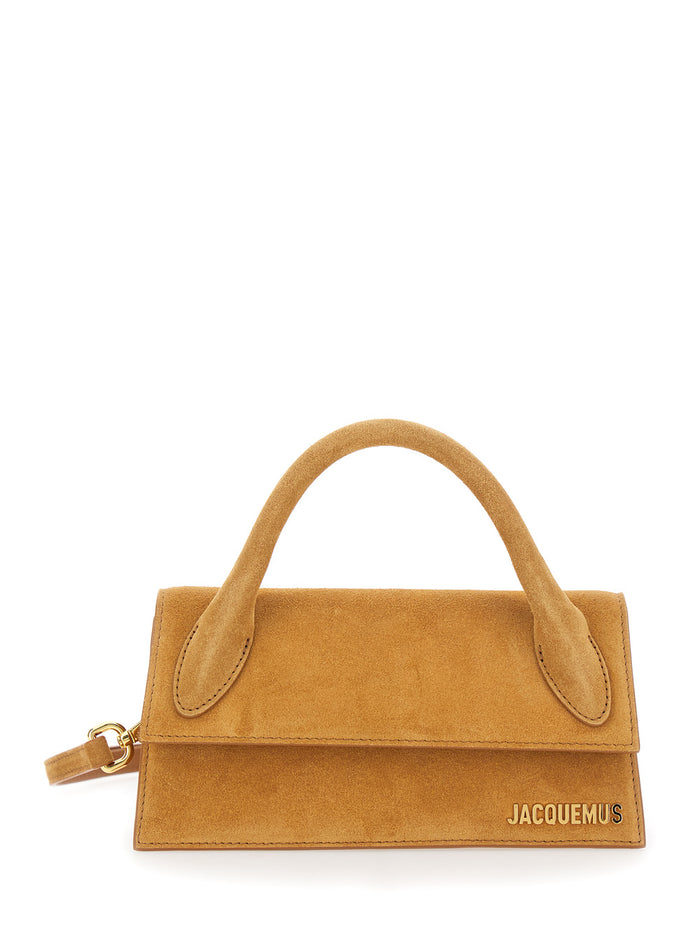 Brown Handbag Le Chiquito Long with Logo on the Front in Suede for Women Calf Hand Bags
