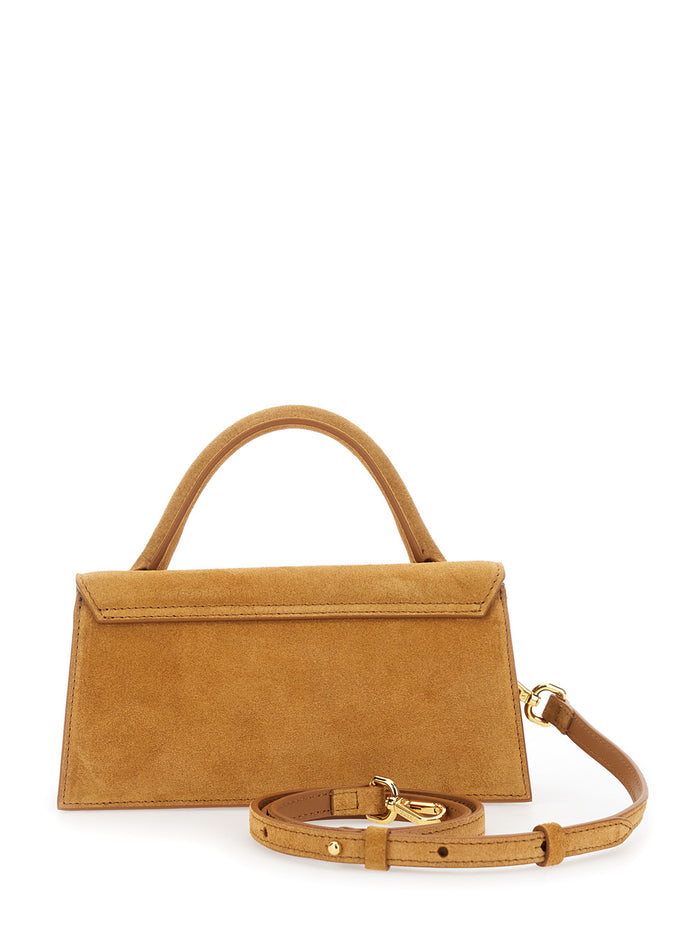 Brown Handbag Le Chiquito Long with Logo on the Front in Suede for Women Calf Hand Bags