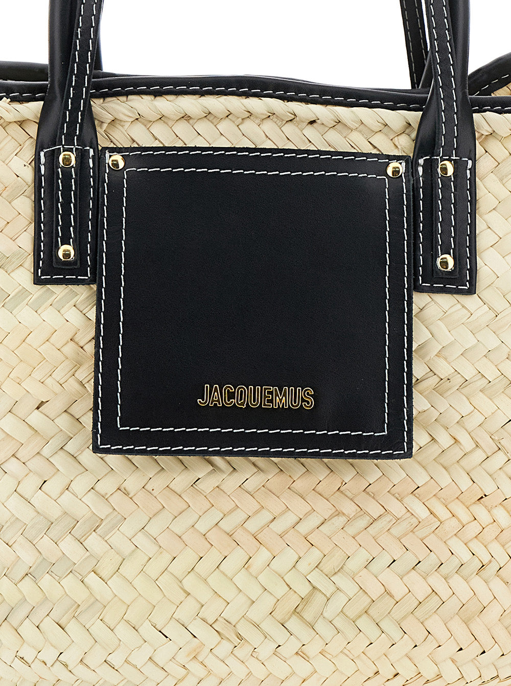 Black Handbag Le Panier Soli With Leather Handles And Top Closure For Women Other Fibers Hand Bags