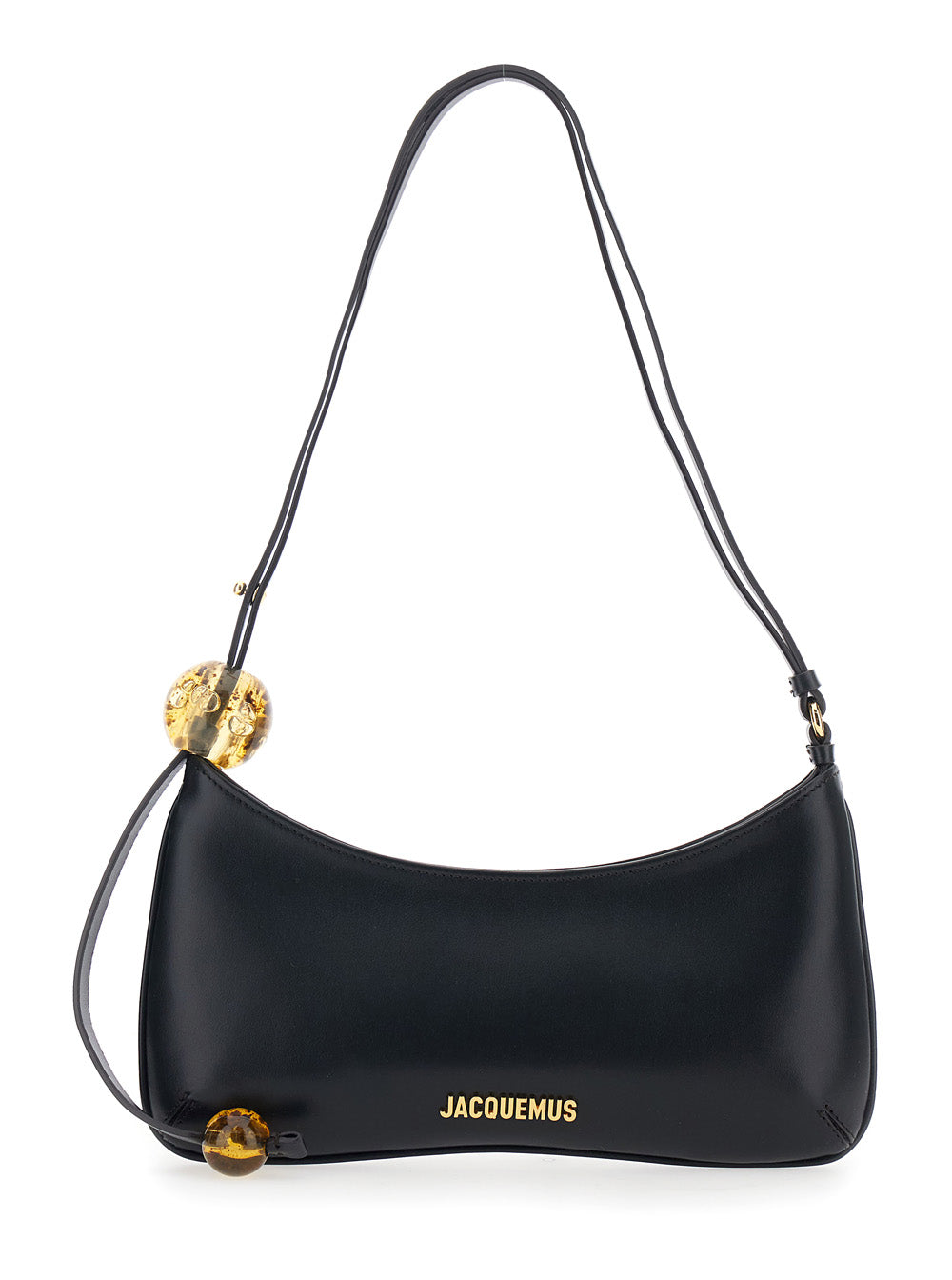 Black Le Bisou Perle Shoulder Bag With Logo Detail Leather For Women Cow