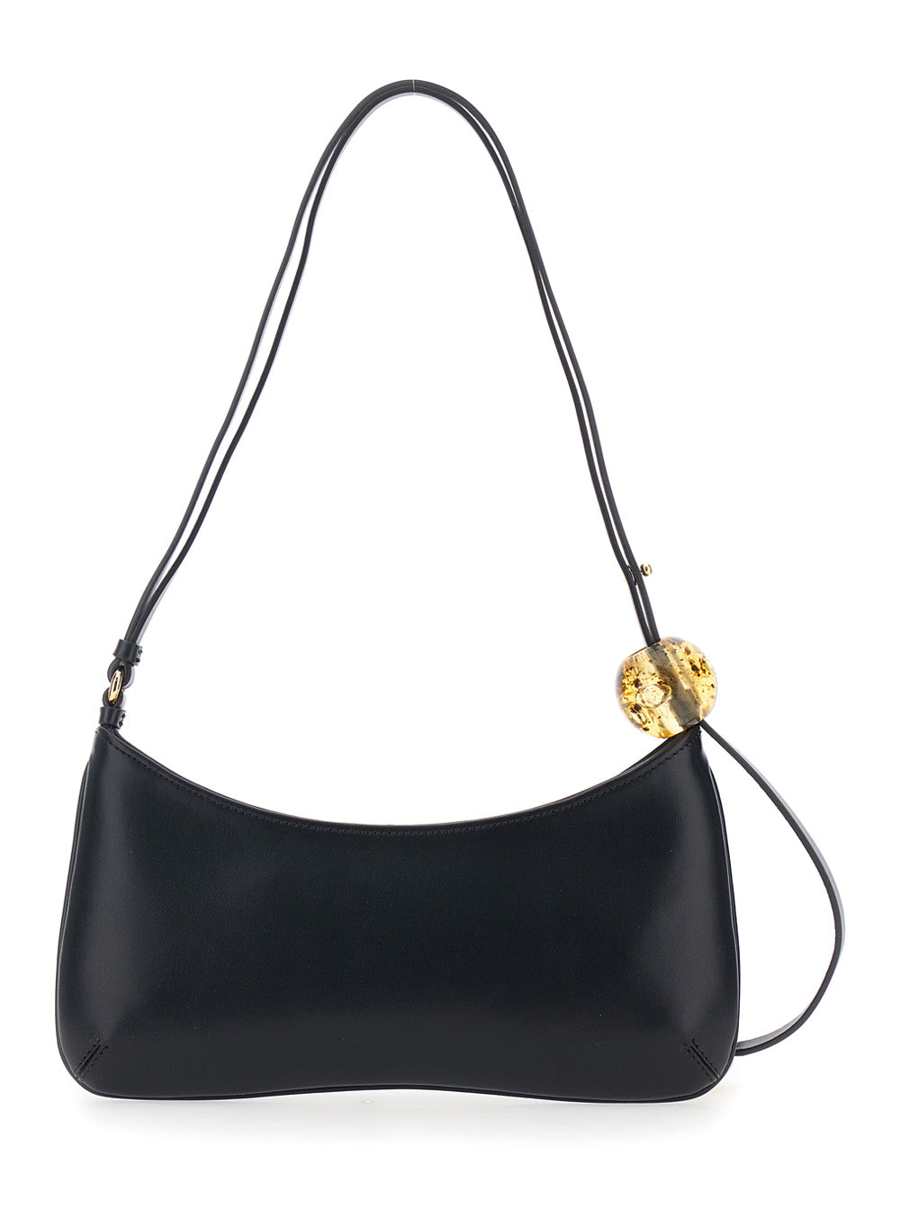 Black Le Bisou Perle Shoulder Bag With Logo Detail Leather For Women Cow