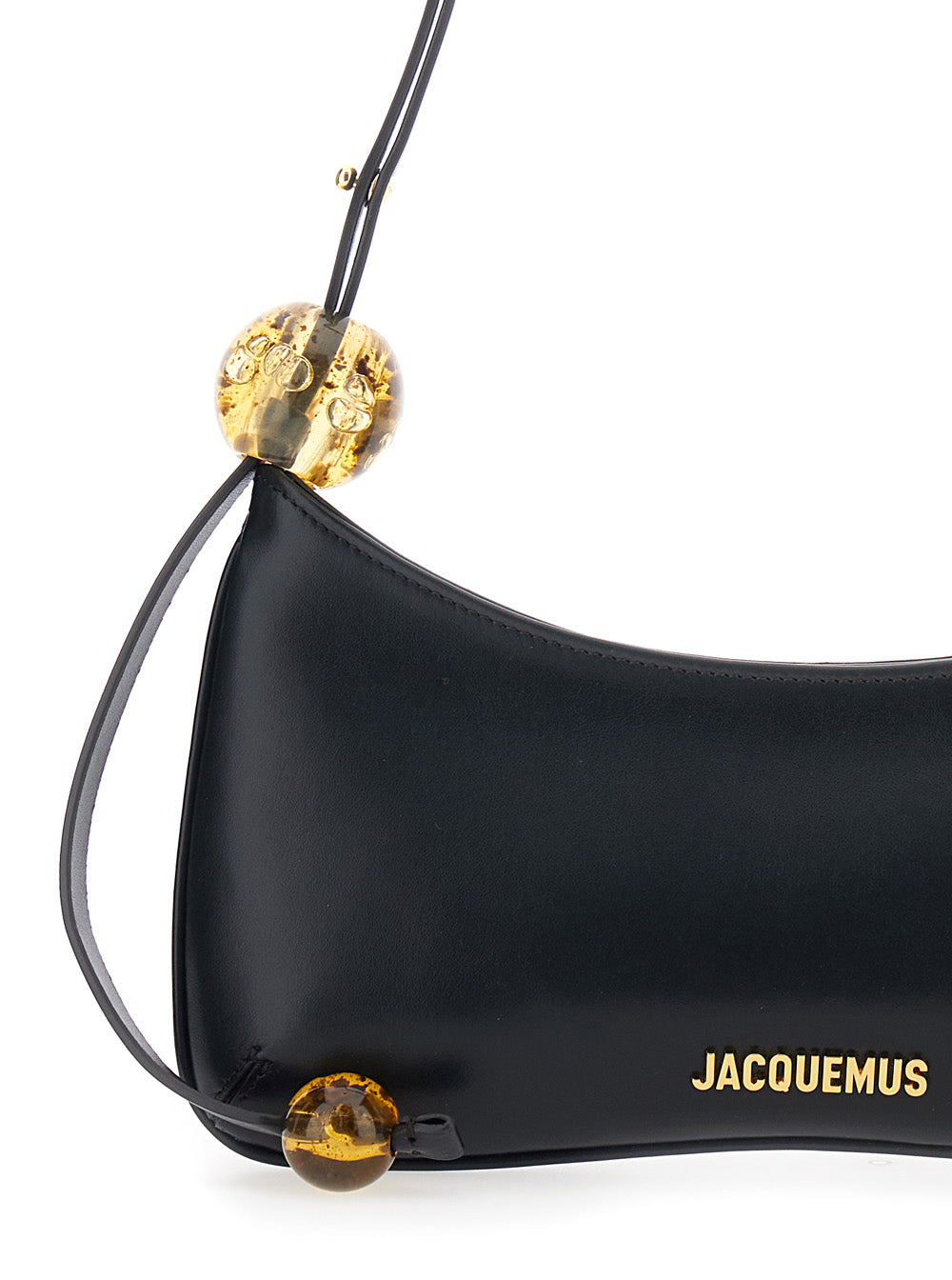 Black Le Bisou Perle Shoulder Bag With Logo Detail Leather For Women Cow