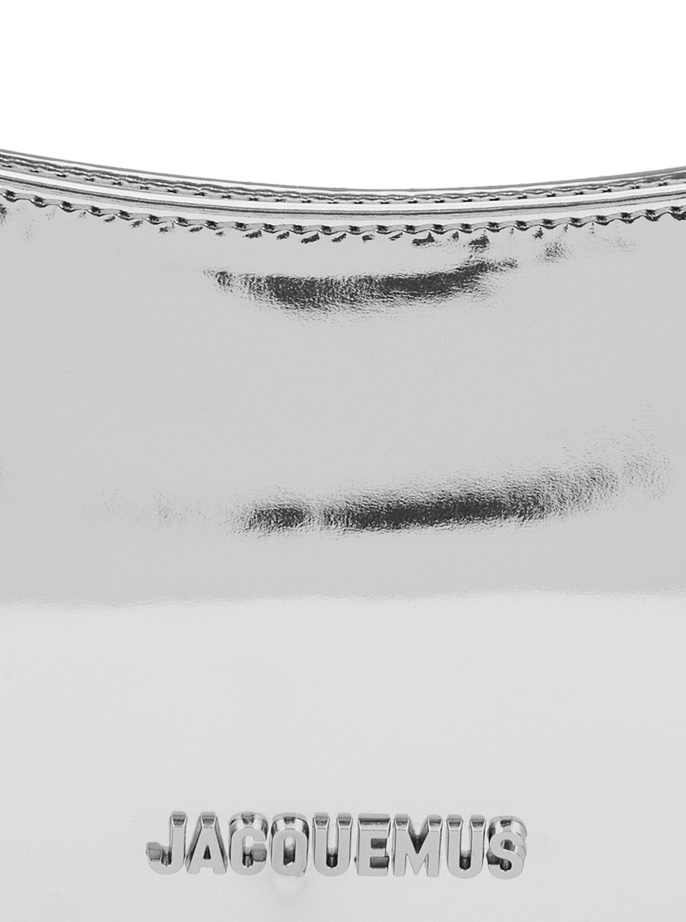 Le Petit Bisou Chaine Silver Colored Shoulder Bag with Chain Strap and Logo Lettering on the Front in Lamé for Women Metallic Polyurethane Polyester
