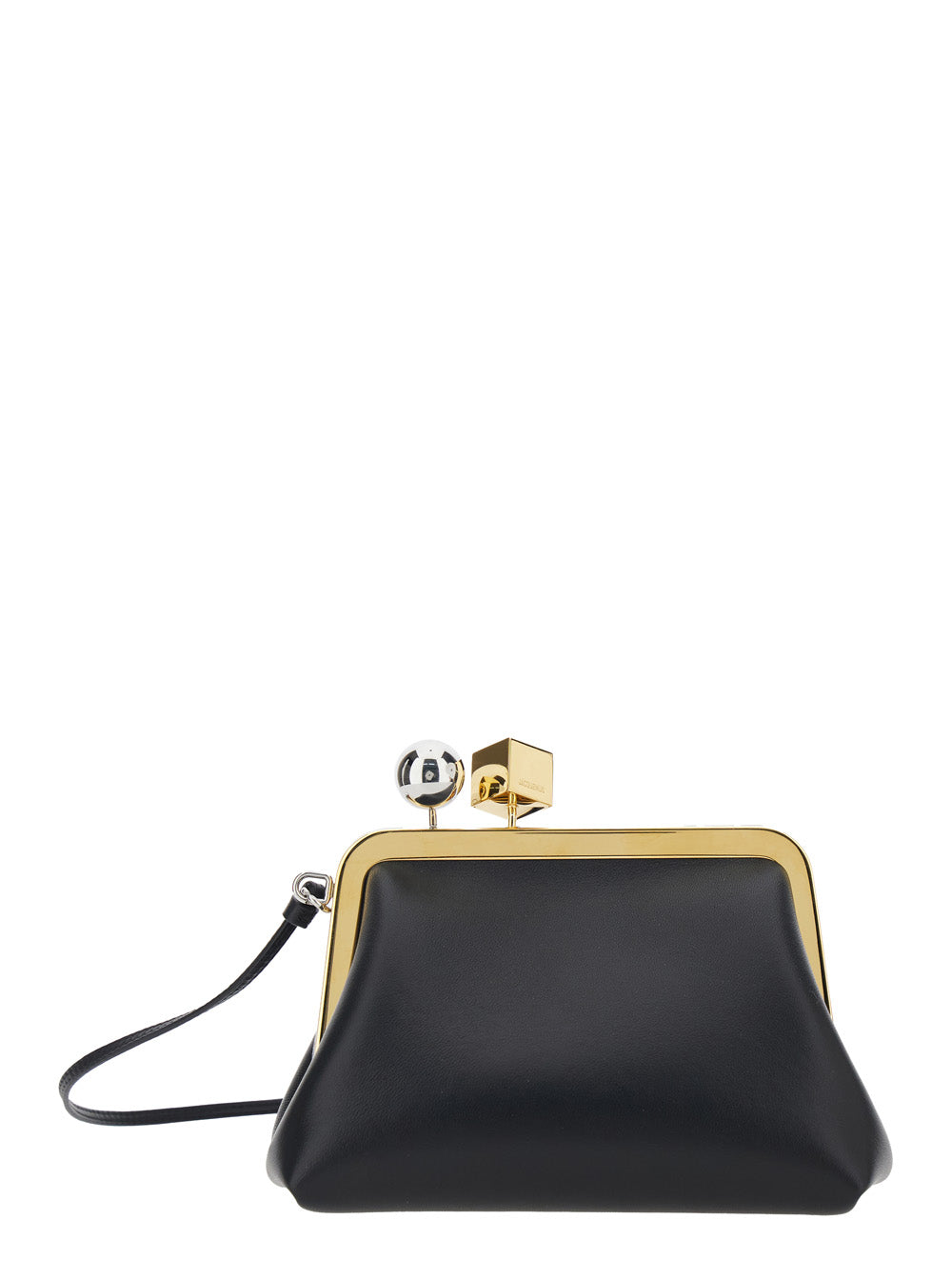 Le Berlingot Black Crossbody bag with Removable Strap in Leather for Women Lamb