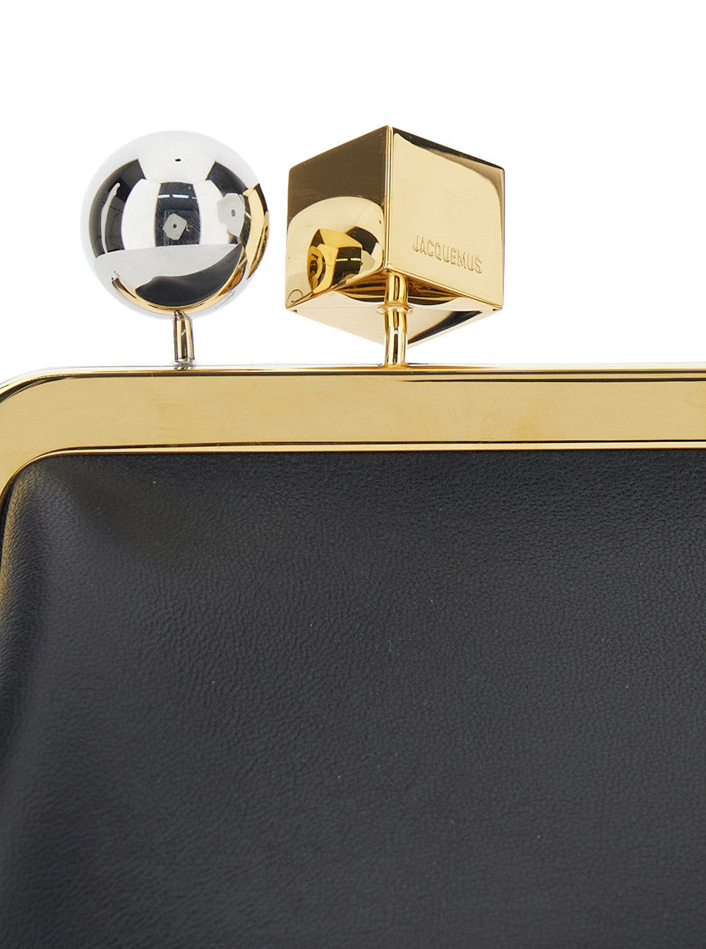Le Berlingot Black Crossbody bag with Removable Strap in Leather for Women Lamb