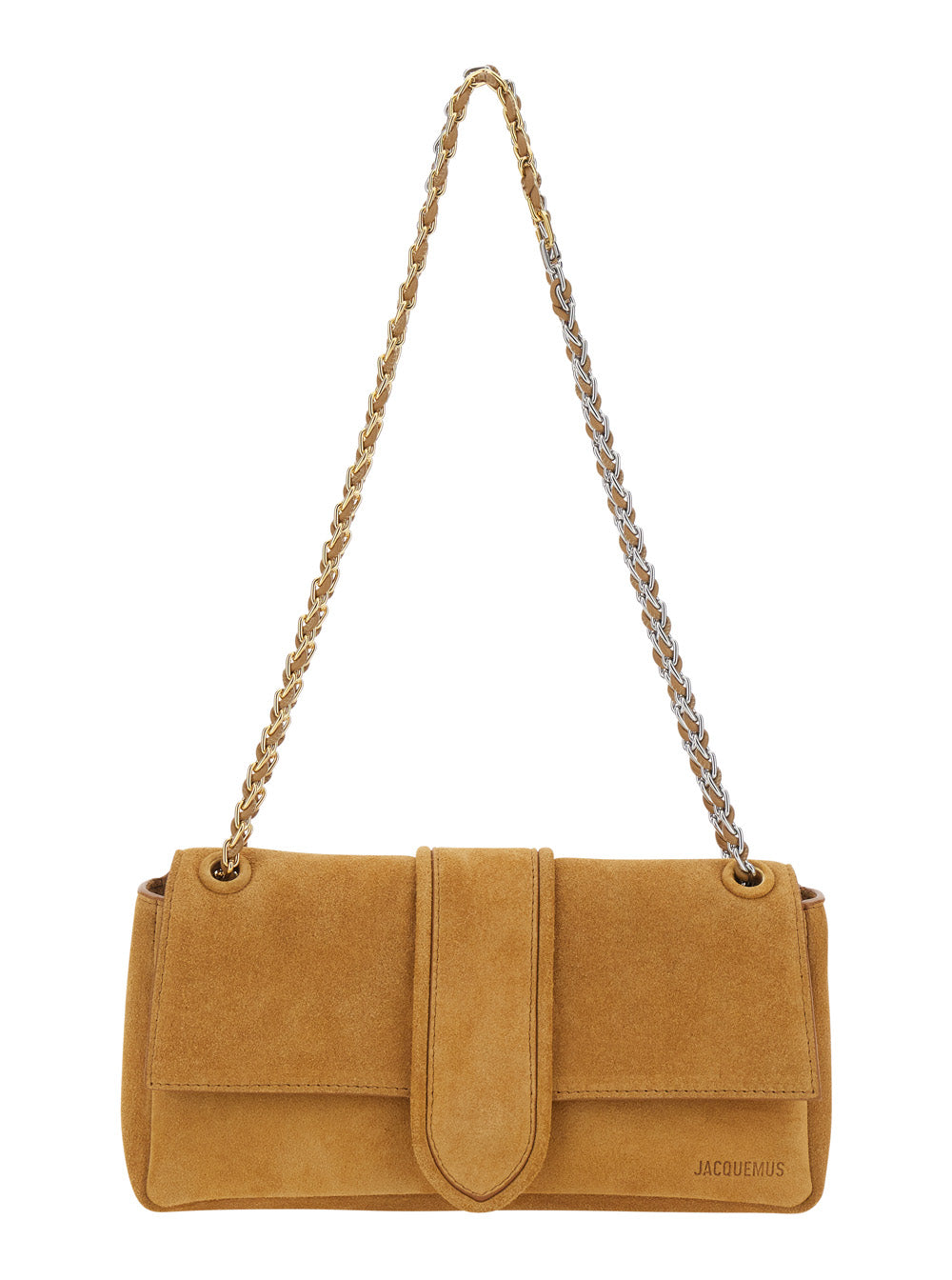 Shoulder Bag Le Bambino Chaine with Chain Strap and Crocodile-Embossed Ecoleather in Brown for Women Calf