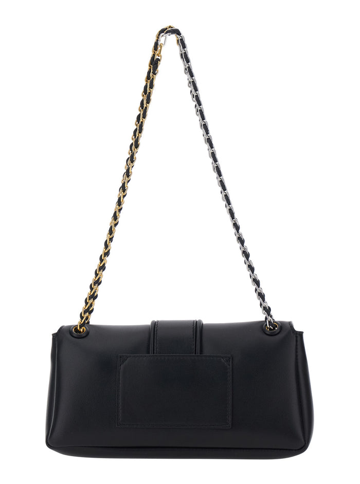 Black LE BAMBINO CHAINE Shoulder Bag In Leather for Women Lamb