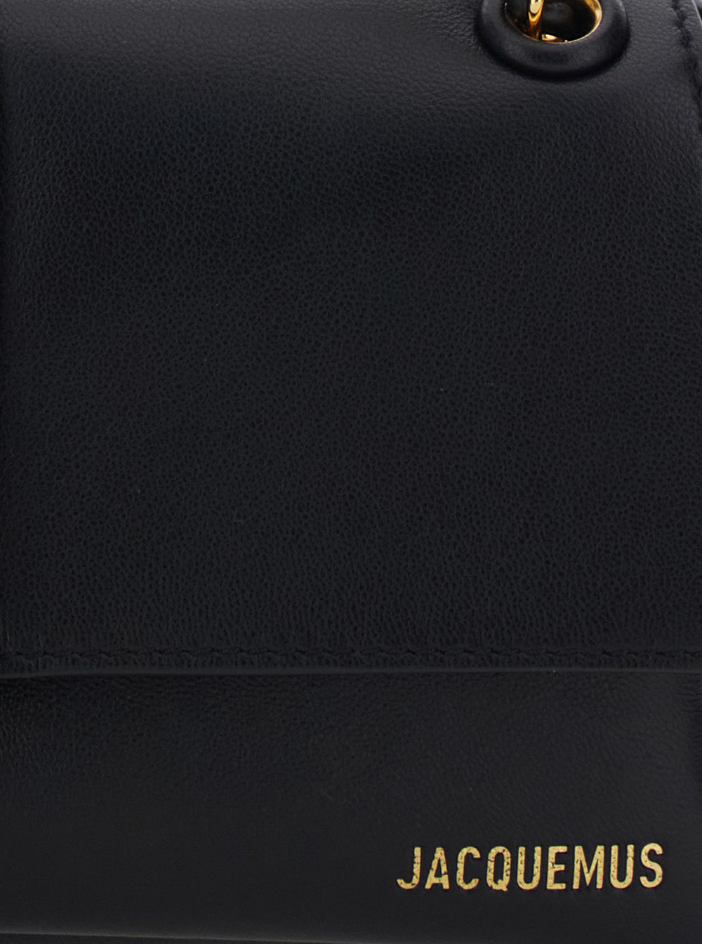 Black LE BAMBINO CHAINE Shoulder Bag In Leather for Women Lamb