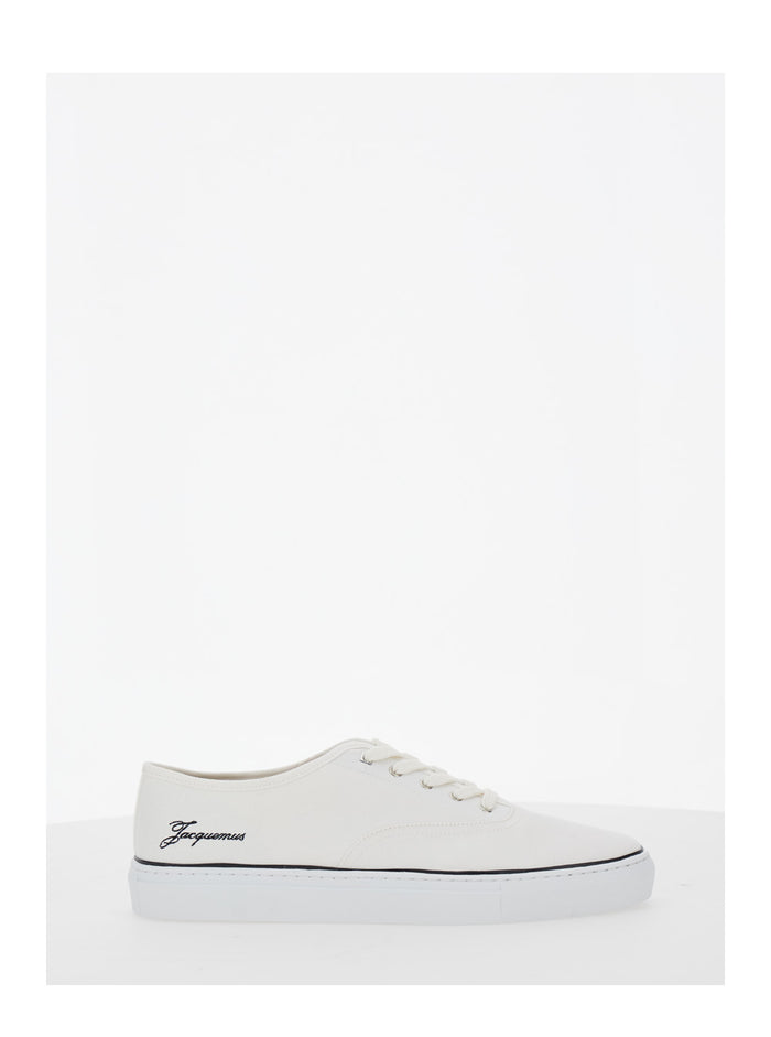 White Sneakers Les Fefe With Contrast Logo Cotton For Men