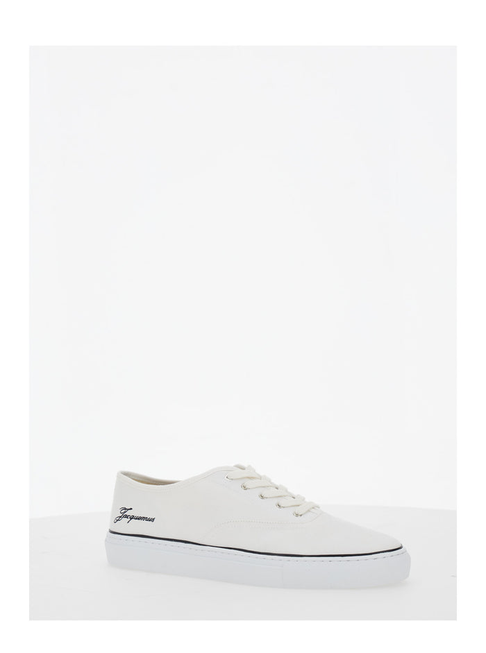 White Sneakers Les Fefe With Contrast Logo Cotton For Men