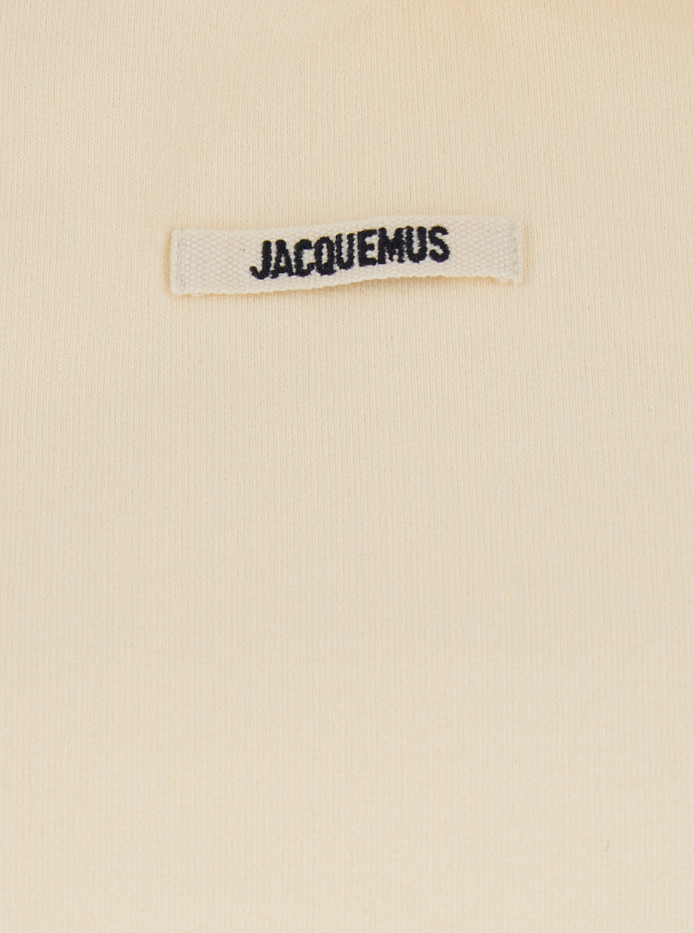 Le Hoodie Gros Grain Beige Cropped with Drawstring Hood and Logo Patch on Front in Cotton for Women Sweatshirts