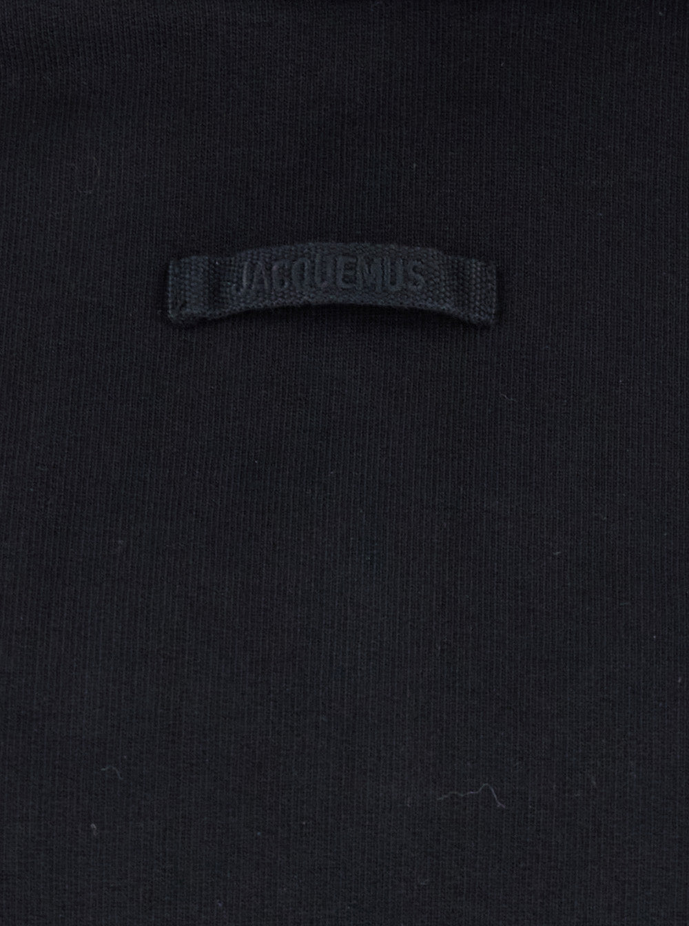 Black Le Hoodie Gros Grain Crop with Drawstring Hood and Logo Patch on Front in Cotton for Women Sweatshirts