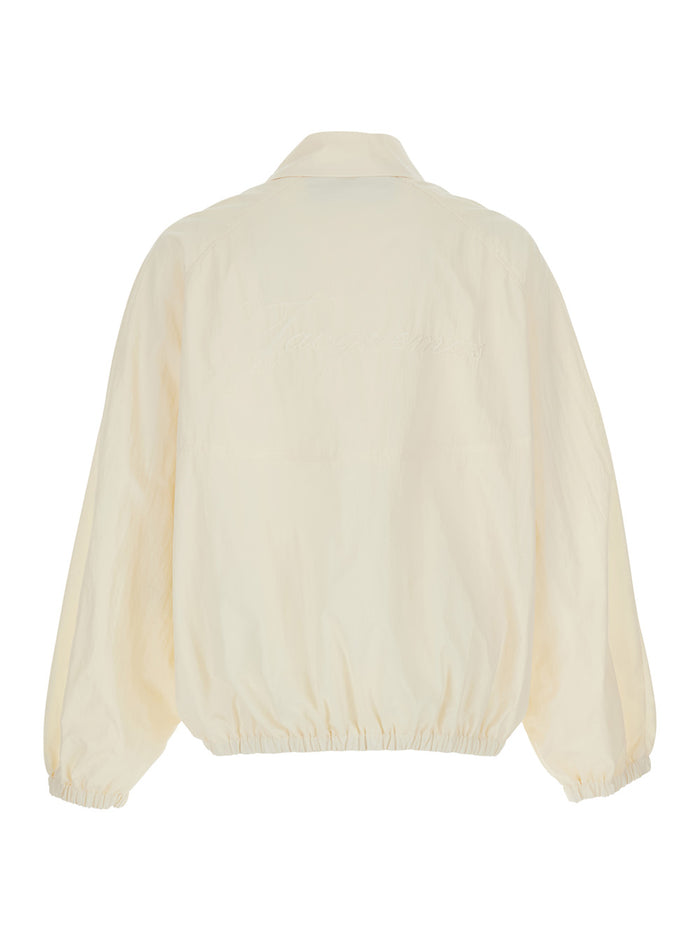 Le Coupe-Vent White Jacket With Front Closure In Tech Fabric For Men Polyamide Outerwear