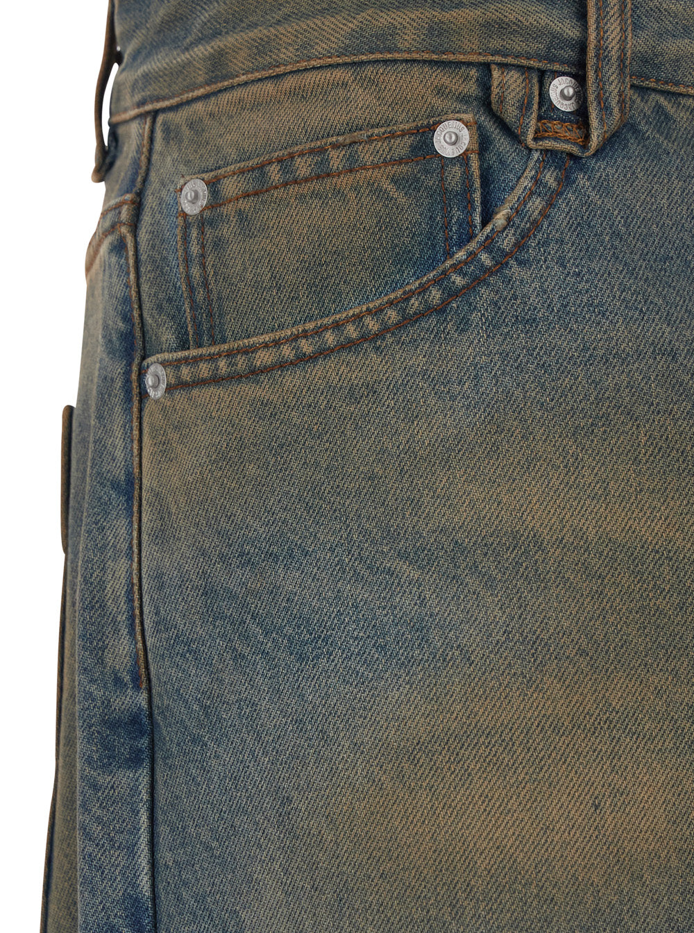 Grey Jeans LE DE-NIMES BERGER Five-Pocket In Denim Men Cotton