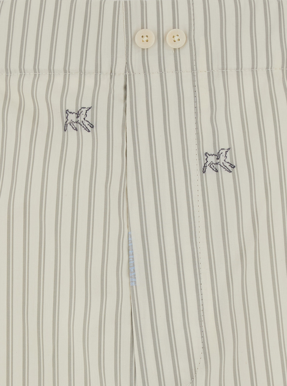 Beige Pants with elasticated waist and Striped Design in Cotton Man Trousers
