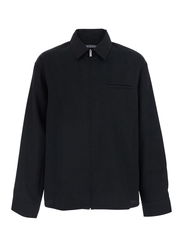 Shirt La Chemise Mecano Black Wool Virgin