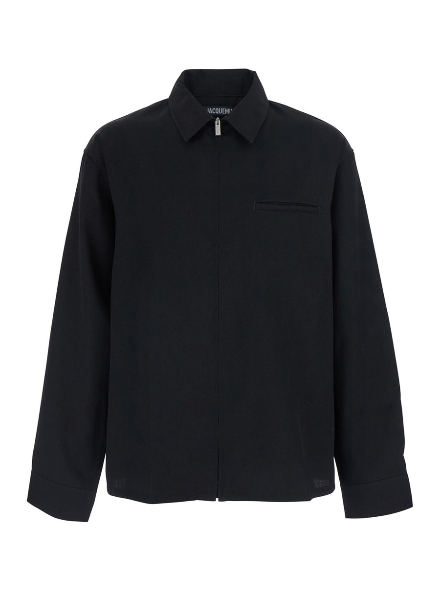 Shirt La Chemise Mecano Black Wool Virgin