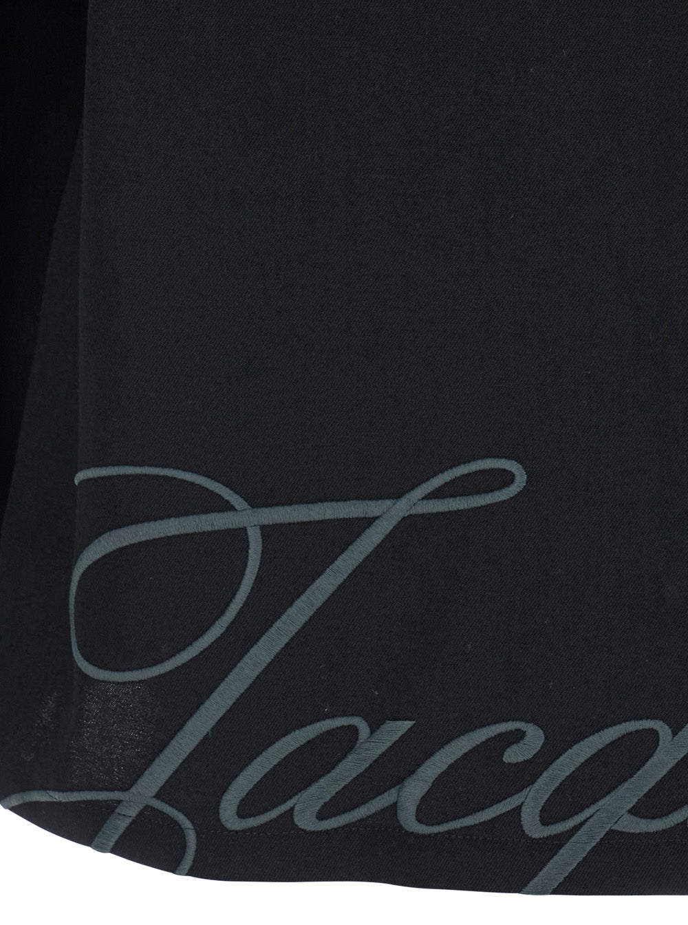 La Chemise Mecano Black Shirt With Zip Closure And Maxi Logo Lettering On The Back In Wool For Men Virgin Blouses