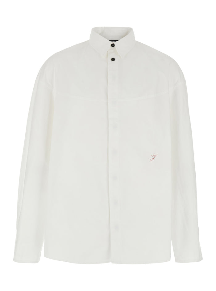 White LA CHEMISE ATELIER ML Long Sleeved Shirt with Classic Collar in Cotton for Men And Blouses