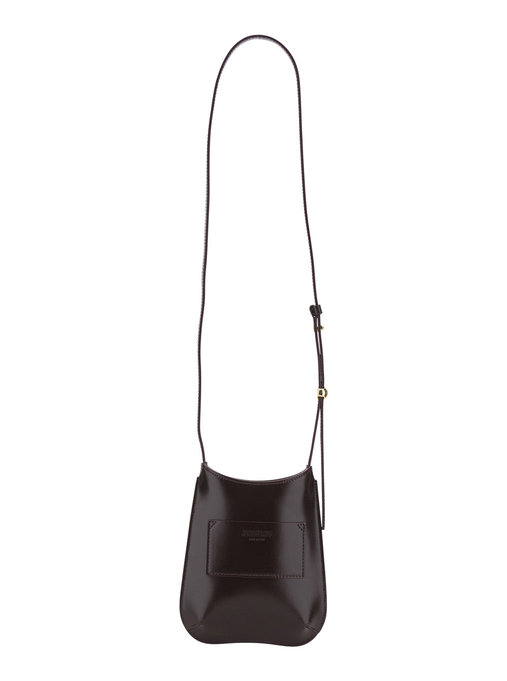 Le Bisou Phone Pouch Bordeaux Crossbody bag with Adjustable Strap and Logo on Front in Leather Man Calf