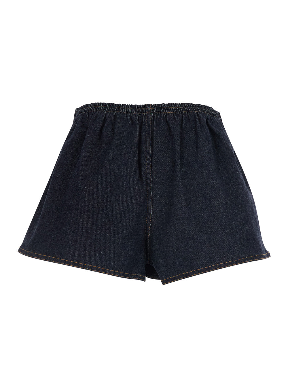 Blue Shorts with Front Pleats in Denim Woman Blu Cotton Cashmere Elastane And Bermuda