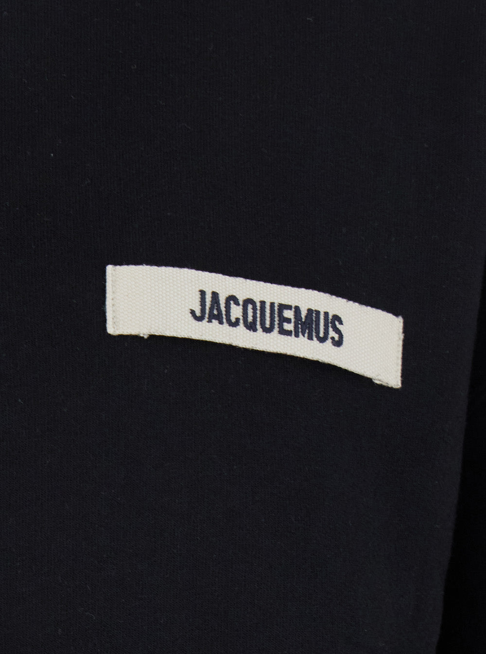 Mens Le Camionneur Gros Grain High Neck Sweatshirt With Logo Patch On The Front Black Cotton Sweatshirts