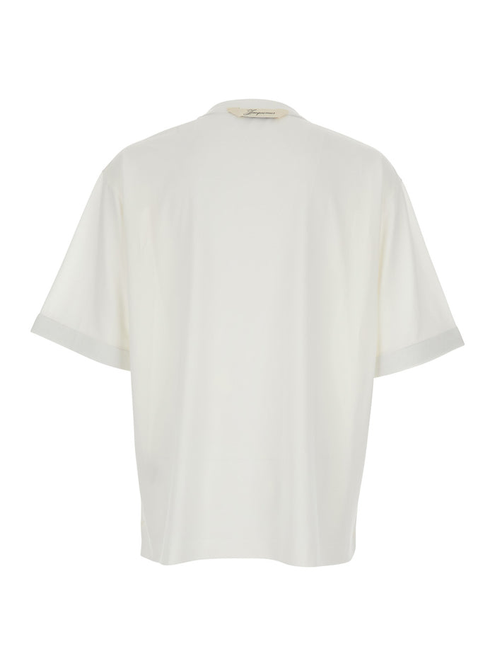 White T-Shirt LE TSHIRT ROND CARRE MC with Round Neck and Short Sleeves in Tech Fabric for Women Paper Polyester Tshirts Polo Shirts