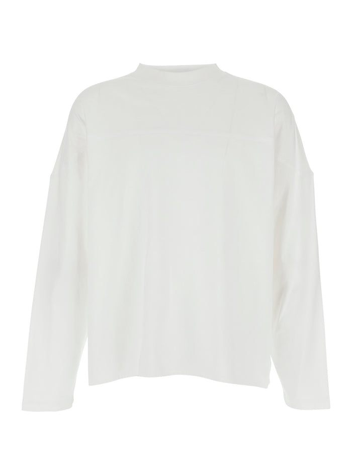 Le T-Shirt Atelier White Crew Neck with Long Sleeves in Cotton Men Tshirts And Polo Shirts