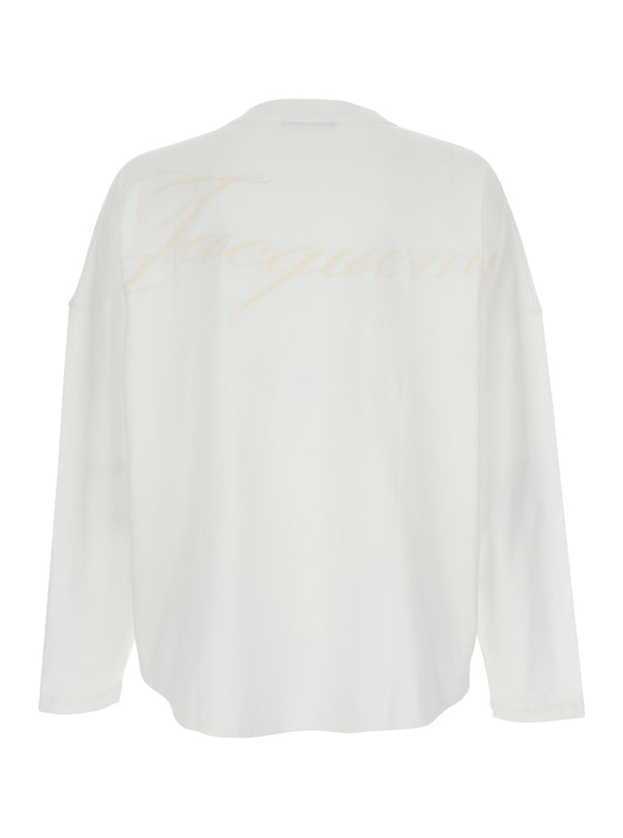 Le T-Shirt Atelier White Crew Neck with Long Sleeves in Cotton Men Tshirts And Polo Shirts