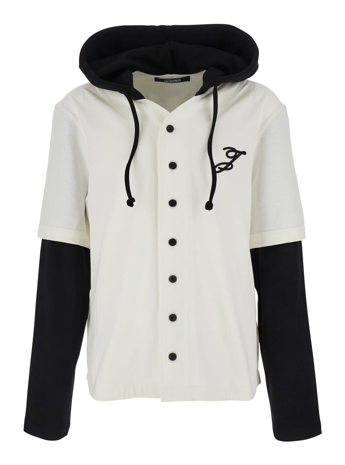 White T-Shirt Le Tshirt Letro Ml With Long Sleeves And Round Neck In Cotton For Women White/black Shirts Blouses